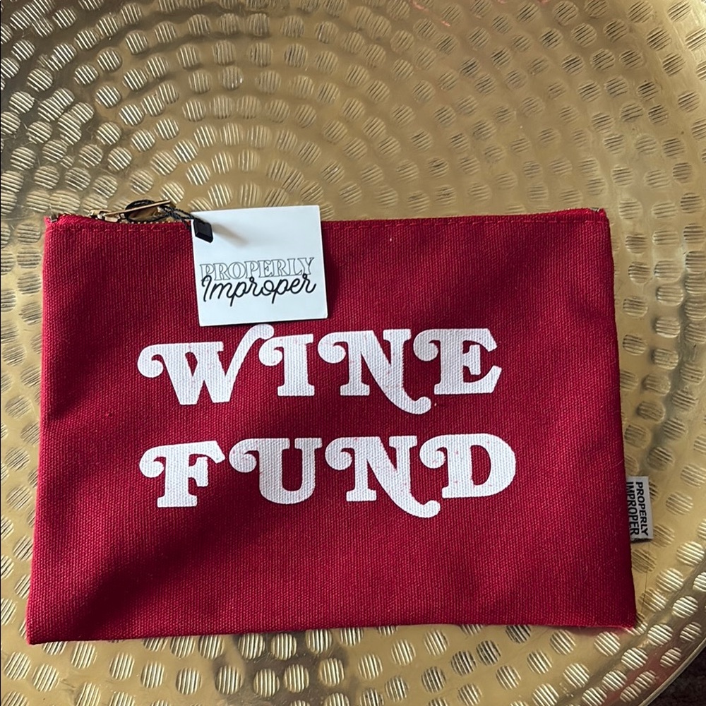 Red 'Wine Fund' Pouch